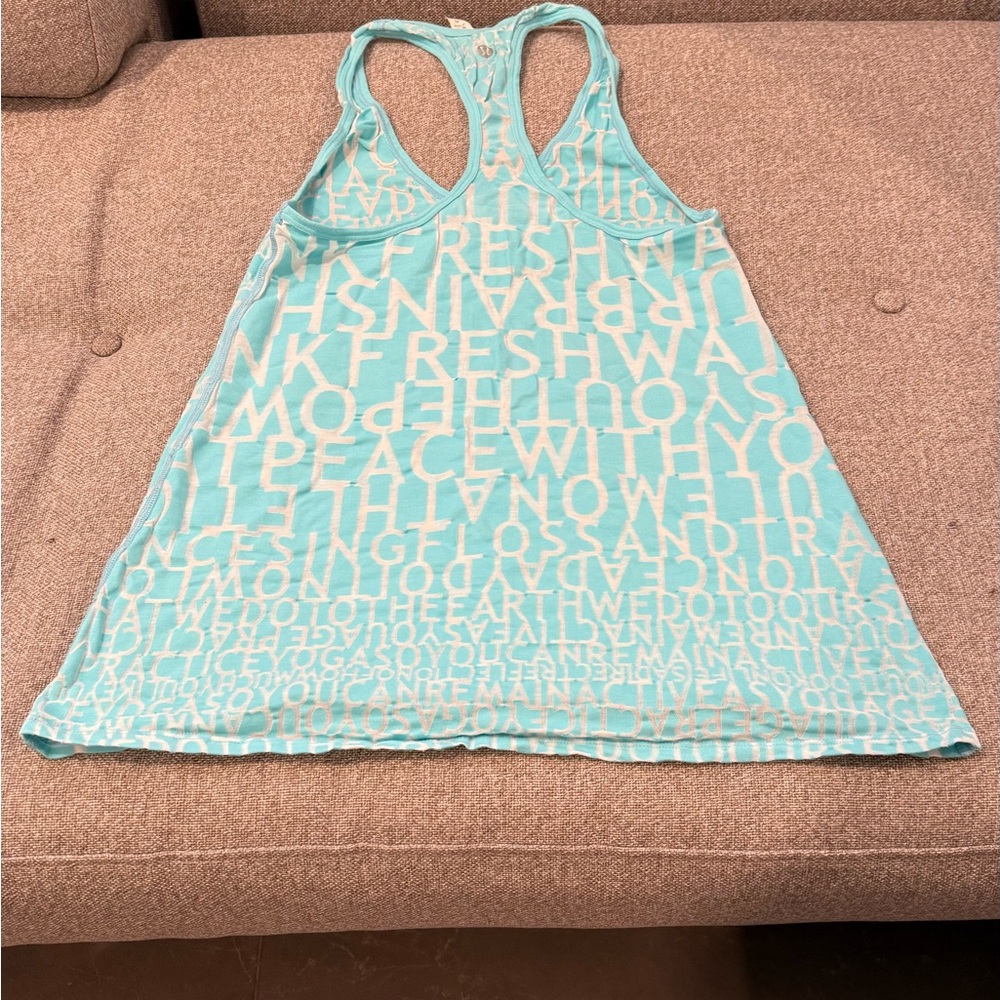 Lululemon Teal Graphic Tank Top